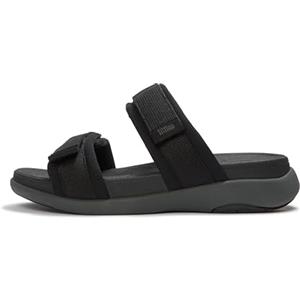 Fitflop F-Mode Go Mens Adj. Padded-Webbing Two-Bar Slides, Sandali Bassi Uomo, Nero, 44 EU