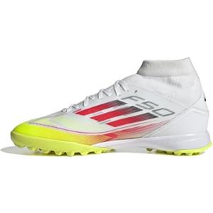 Adidas Donna F50 League Mid Football Boots Turf Women, Cloud White/Lucid Red/Solar Yellow, 36 2/3 EU
