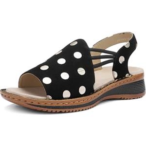 ARA Hawaii, Sandali Donna, Nero Crema, 43 EU