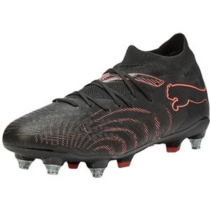 PUMA Scarpe da Calcio Unisex Future 9 Match MXSG, Nero-Rosso incandescente, Grigio Forte, 40, Puma Nero Rosso Brillante Grigio Forte, 43 EU