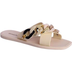 AMICHI Infradito Donna - Infradito Spiaggia e Piscina - Sandali Flip Flop in Gomma con Suola Antiscivolo e Leggero, beige, 38 EU Ancho