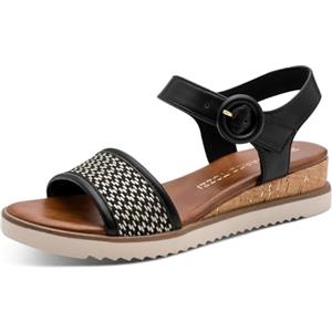 MARCO TOZZI sandalo da donna morbido plantare Feel Me vegano fodera interna morbida stiloso, nero (BLACK COMB), 40 EU