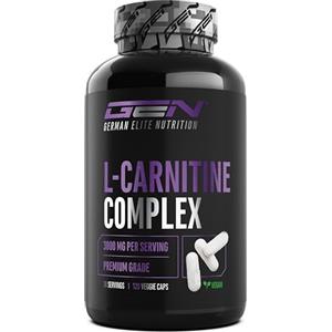 GEN GERMAN ELITE NUTRITION L-Carnitina Triplo Complesso - 3000 mg per porzione giornaliera - Ad alto dosaggio & vegano - Formula premium con acetil-, tartrato e fumarato di L-carnitina - 120 capsule