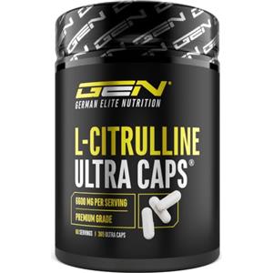 GEN GERMAN ELITE NUTRITION L-Citrullina Ultra Caps - 365 capsule - Alto dosaggio con 1100 mg per Capsula - L-Citrullina DL-malato 2:1 da fermentazione vegetale - Aminoacido premium