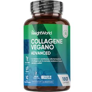 WeightWorld Collagene Vegano con Acido Ialuronico, 180 Capsule, Collagene Complex