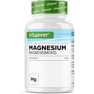 Vit4ever Magnesio ad alto dosaggio - 365 capsule (scorta annuale) - 667 mg, di cui 400 mg di magnesio elementare per dose giornaliera da ossido di magnesio - senza additivi inutili