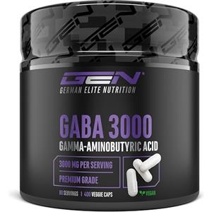 GEN GERMAN ELITE NUTRITION GABA 3000 mg Alto Dosaggio - 400 Capsule - Acido Gamma Aminobutirrico (Gamma Aminobutyric Acid) - Amminoacido - 80 Porzioni - Vegano - German Elite Nutrition