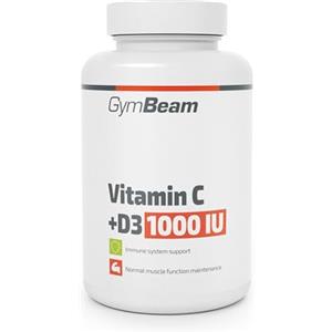 GymBeam Vitamina C + Vit D3 1000 UI - Supporto al Sistema Immunitario, Benessere Generale, Funzione Muscolare e Ossea - Perfetta per Atleti e Stili di Vita Attivi - 90 cps