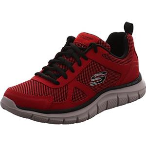 Skechers Track Bucolo, Scarpe running Uomo, Red Leather Black Mesh Trim, 44 EU