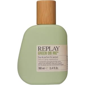 Replay Green On Me Woman Eau de parfum donna, 100 ml - Profumo da donna fresco e floreale con note di bergamotto, fiori d'arancio e vaniglia - Fragranza naturale, luminosa e avvolgente