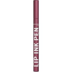 Rimmel London, Thrill Seeker Lip Ink Pen, 220 Felted Flush, Rossetto, Lip Tint, Applicatore di precisione a penna, A prova di bacio e no-transfer, Colore modulabile, Formula vegana, 1,7 ml