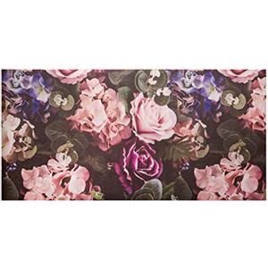 Baroni Home Tappeto Passatoia da Cucina in PVC con Fondo Antiscivolo, Tappeto Cucina Antimacchia Facile da Lavare, Tappeto Passatoia Corridoi, Fiori Rosa 120x60 cm