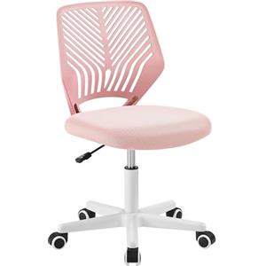 Yaheetech Sedia Ufficio Scrivania Senza Braccioli Regolabile Rosa Chiaro