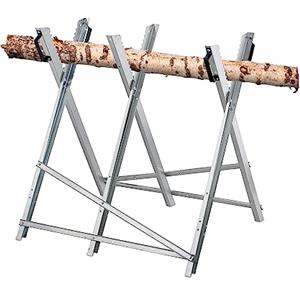 Relaxdays Cavalletto Taglialegna, Supporto Taglia Legna, Sega e Motosega, Falegnameria, Acciaio, 80x80x85 cm, Argento