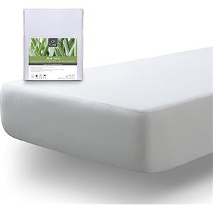 Tural Coprimaterasso Impermeabile Aloe Vera | Lenzuolo con Angoli | Spugna Cotone Bianco | 140x190/200 cm Matrimoniale