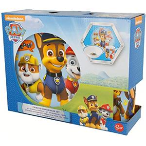 STOR Set Stoviglie Bambini Paw Patrol - Piatto, Ciotola e Tazza in Ceramica - Servizio Completo Confezione Regalo per Bambini
