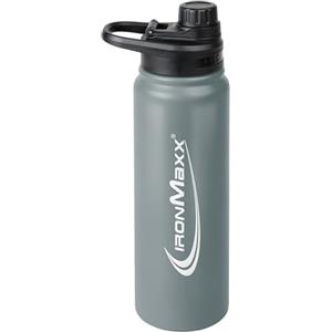 IronMaxx Hot & Cold Bottle - Ash Grey 800 ml | Borraccia termica in acciaio inox per bevande calde e fredde | Antigoccia e senza BPA | Ideale per sport, vita quotidiana e outdoor
