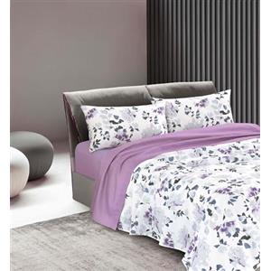 PARAH Set Lenzuola Completo letto Matrimoniale in Raso, Copriletto