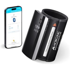 Mobiclinic®, Misuratore Pressione da Braccio, Digitale, Connessione Bluetooth e APP, Guida Vocale, 50 Memorie, Rilevamento del Movimento, Ricarica USB, Preciso, Cardiomed
