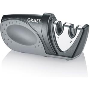 GRAEF. GRAEF Affilacoltelli manuale Piccolo, angolo di affilatura di 20°, impugnatura ergonomica, elementi di affilatura in carburo di tungsteno e ceramica, salvaspazio, ideale per uso domestico