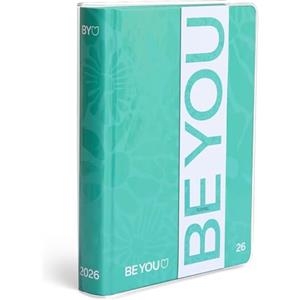 BE YOU - Diario Scuola Floreal 2025/2026, 12 Mesi, 09/25-08/26, Agenda Scolastica con Sticker e Sovracopertina Trasparente, Formato 13,5 x 18,2 cm, Per Ragazzi e Ragazze di Superiori e Medie
