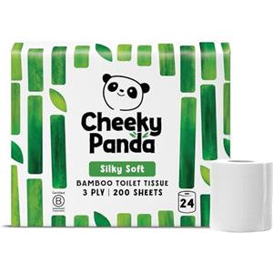 The Cheeky Panda Carta Igienica Bamboo | 24 x Rotoli Carta Igienica 3 Veli | 200 Soffici Fogli | Biodegradabile ed Ecológico | Senza plastica