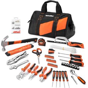 ValueMax - Set di Attrezzi con Borsa Portautensili da Lavoro, Kit Portatile per Riparazione Casa e Ufficio, Comprese Pinza, Coltello, Cacciavite, Chiavi a Bussola
