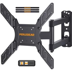 Perlegear Supporto da Parete per TV da 26 a 65 Pollici, Staffa TV con Braccio Girevole ed Estendibile, Max VESA 400x400, Supporto Ultra Resistente 45 kg - PGMFK6