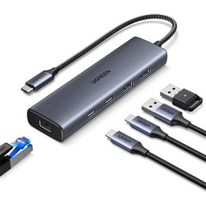 UGREEN Hub USB-C a Ethernet 6 in 1 1000Mbps RJ45 Thunderbolt 3 Gigabit
