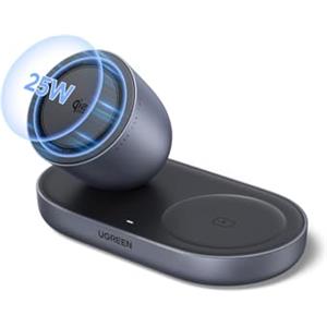 UGREEN Zapix Qi2 25W Caricatore Wireless 2 in 1 MagSafe (Nero)