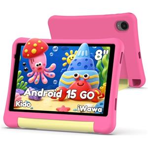 ALLDOCUBE Kido Tablet Per Bambini 8 Pollici, Android 15 Go, 32GB ROM, Rosa