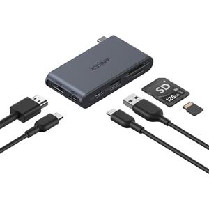 Anker Nano Hub USB C Compatto 6 in 1, con Ricarica PD 85W, HDMI 4K a 60 Hz