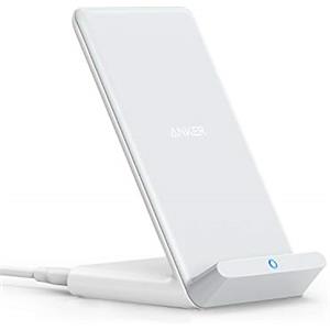 Anker Caricatore Wireless iPhone PowerWave Stand 10W, Caricabatterie Wireless Compatibile iPhone 17/16/15/14, Ricarica Rapida per Galaxy S25/24/23/10/S9/S9+/S8/S8+/Edge S7/Note 8