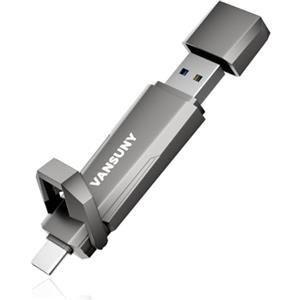 Vansuny SSD Esterno 512GB, Unità a Stato Solido Portatile USB C 3.2 Gen 2 con Lettura 1050MB/s, Disco Rigido Esterno di Tipo C + USB A per Laptop, Tablet, Smartphone, MacBook, PC