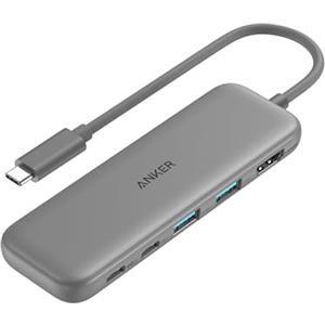 Anker 332 Hub USB C 5 in 1, Adattatore Type C con Display HDMI 4K, Porta Dati da 5 Gbps e 2 Porte USB-A per MacBook Pro, Air, Dell XPS, Lenovo Thinkpad, Laptop HP Altro (Nero)