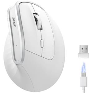 Acer Mouse Wireless Ergonomico 1600DPI, 2,4GHz Mouse Verticale Ricaricabile