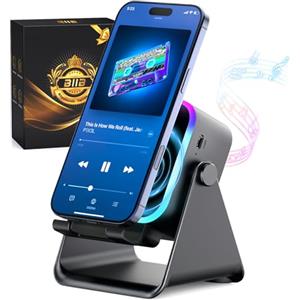 BIIB Regalo Uomo, Speaker Bluetooth, Regalo Uomo Compleanno, Altoparlante a Induzione e Bluetooth con Supporto per Telefono, Regalo Anniversario per Lui, Regali Natale Originali Regali Secret Santa