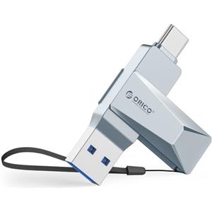 ORICO Chiavetta USB 32 GB USB 3.2 Memory Stick OTG fino a 150 MB/s 2 in 1 Tipo C Flash Drive in metallo per iPhone 17/16/15/Smartphone Android/Tablet/Mac/Laptop/PC, Blu, CB05
