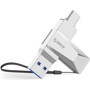 ORICO Chiavetta USB 128 GB USB 3.2 Memory Stick OTG fino a 150 MB/s 2 in 1 Tipo C Flash Drive in metallo per iPhone 17/16/15/Smartphone Android/Tablet/Mac/Laptop/PC, Argento, CB05