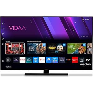 MEDION TV 55 pollici (138,8 cm) QLED Smart TV 4K (Dolby Vision HDR, VIDAA Store, DVB-T2 HD, DVB-C, DVB-S2, HEVC, Prime Video, Disney+, DAZN, DTS X, Dolby Atmos, PVR, MD 855600)