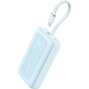 Anker Power Bank 10000mAh 30W, Caricabatterie Portatile ad Alta Velocità con Cavo USB-C Integrato, per iPhone 17 Pro Max/16/15/14/13, iPad, MacBook, Galaxy, Google e Altro (Blu, 10000mAh)