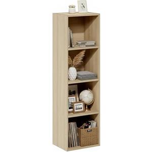Baroni Home Libreria a Cubi Componibile, Scaffale Modulare Multiuso per Soggiorno, Camera e Ingresso, Design Moderno, Montaggio Semplice, Naturale 4 Ripiani, 24x31x106cm