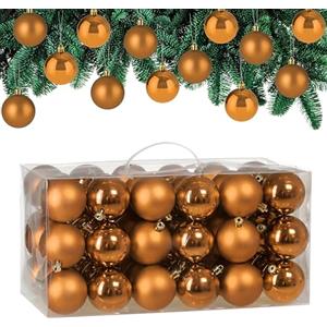 Deuba Palline per Albero di Natale 54pz Palle Natalizie Decorazioni Addobbi Feste Decori Bronzo