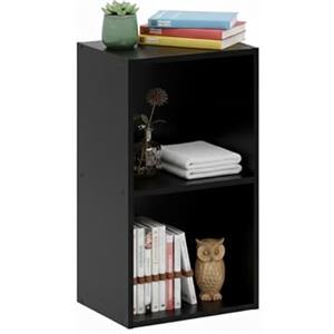Baroni Home Libreria a Cubi Componibile, Scaffale Modulare Nero a 2 Ripiani, Mobile Multiuso per Soggiorno, Camera e Ingresso, Design Moderno, Montaggio Semplice, 24x31x54cm