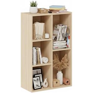 Baroni Home Libreria a Cubi Componibile, Scaffale Modulare Multiuso per Soggiorno, Camera e Ingresso, Design Moderno, Montaggio Semplice, Naturale 5 Cubi, 24x50x80cm