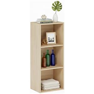 Baroni Home Libreria a Cubi Componibile, Scaffale Modulare 3 Scomparti, Mobile Multiuso per Soggiorno, Camera e Ingresso, Design Moderno, Montaggio Semplice, 24x31x80cm, Naturale 3 Ripiani