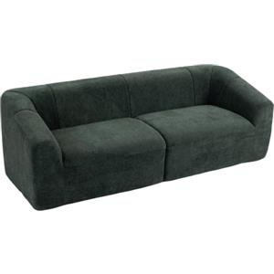 HOMCOM Divano 3 Posti Senza Struttura con Seduta Ampia, Imbottitura Spessa, Divano Compresso Moderno in Ciniglia, 225x93x68 cm, per Salotto e Soggiorno, Verde Scuro