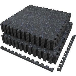 AIRHOP 6 Pz 60x60x1,4cm Tappetino per Attrezzature da Esercizio, Superficie in Gomma Robusta e Spessa, Tappetino Puzzle per la Protezione del Pavimento, per Palestra e Casa, Tappetino Fitness Blu