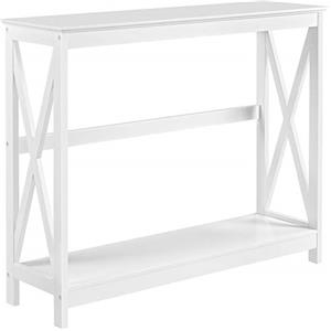 Yaheetech Tavolo Consolle Ingresso a 2 Ripiani 102 x 30 x 81 cm Bianco
