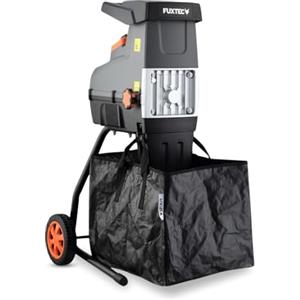 FUXTEC Biotrituratore Elettrico FX-EGH2800T - Cippatrice con Potenza 2800 W - Sistema a rullo silenzioso - Cestello raccolta 60 L - Protezione anti-inceppamento - Tritura rami fino a 44 mm